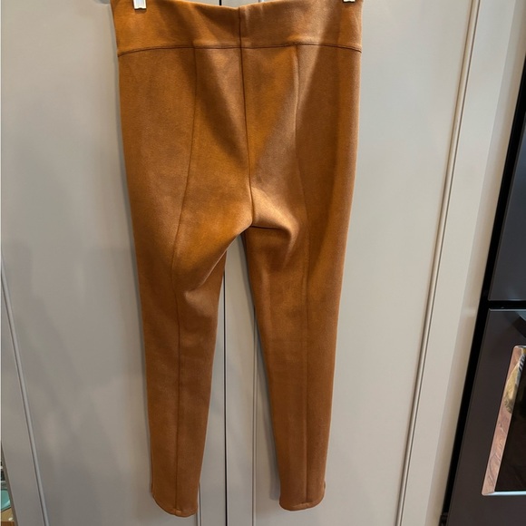 By Anthropologie - Camel brown faux suede skinny pull on pants zip hems, sz 30 - Picture 3 of 4